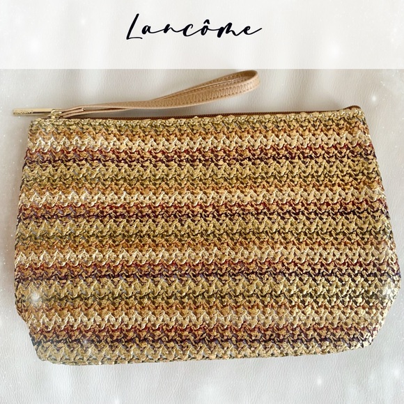 💝Lancôme |Golden Cosmetic Woven Bag - Picture 1 of 5